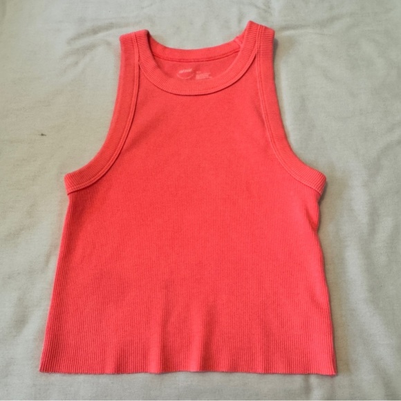 Aerie Small LOT of Two Tank Tops ~ Ribbed Cropped Blue & Pinkish Coral - Picture 2 of 10